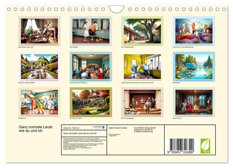 Produktbild: Ganz normale Leute wie du und ich (Wandkalender 2026 DIN A4 quer), CALVENDO Monatskalender