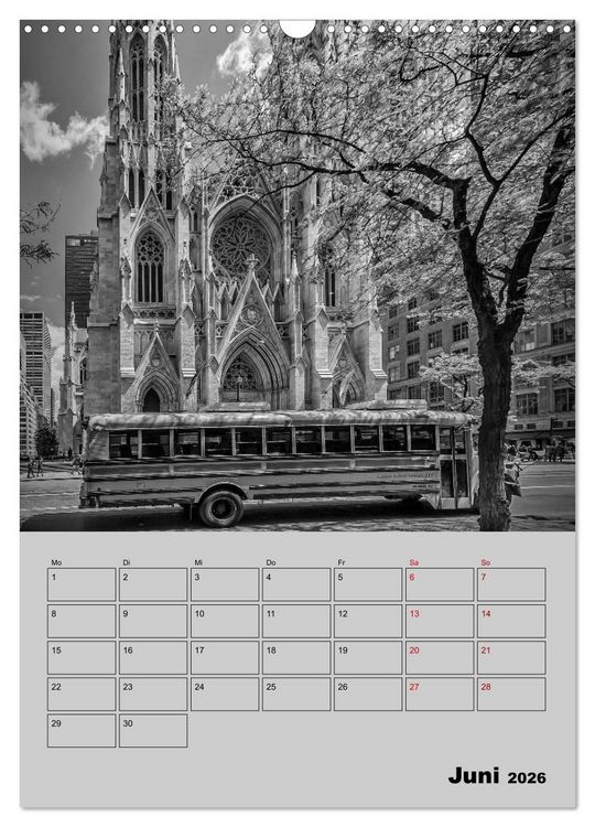 Produktbild: NEW YORK CITY Monochrome Stadtansichten (Wandkalender 2026 DIN A3 hoch), CALVENDO Monatskalender
