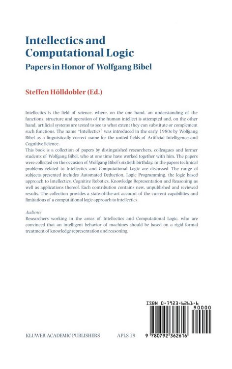 Produktbild: Intellectics and Computational Logic