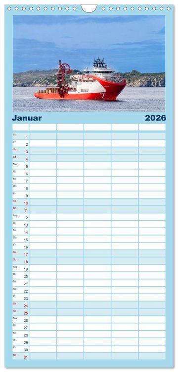 Produktbild: Familienplaner 2026 - Hochseeschiffe mit 5 Spalten (Wandkalender, 21 x 45 cm) CALVENDO