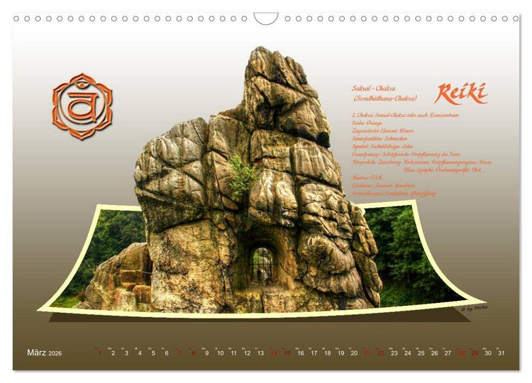 Produktbild: REIKI - Chakren und Lebensregeln (Wandkalender 2026 DIN A3 quer), CALVENDO Monatskalender