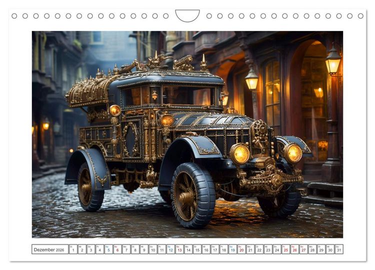 Produktbild: Steampunk Vehicles (Wandkalender 2026 DIN A4 quer), CALVENDO Monatskalender