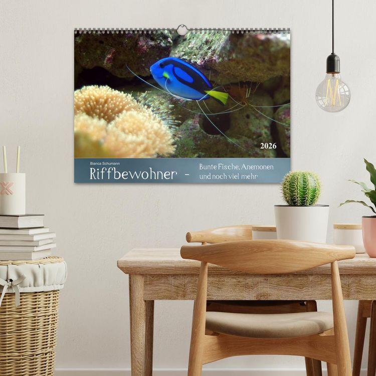 Produktbild: Riffbewohner - Bunte Fische, Anemonen und noch viel mehr (Wandkalender 2026 DIN A3 quer), CALVENDO Monatskalender