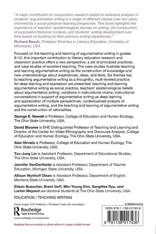 Produktbild: Teaching and Learning Argumentative Writing in High School English Language Arts Classrooms