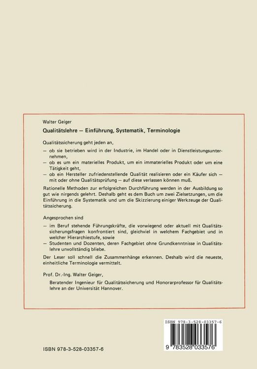 Produktbild: Qualit&auml;tslehre