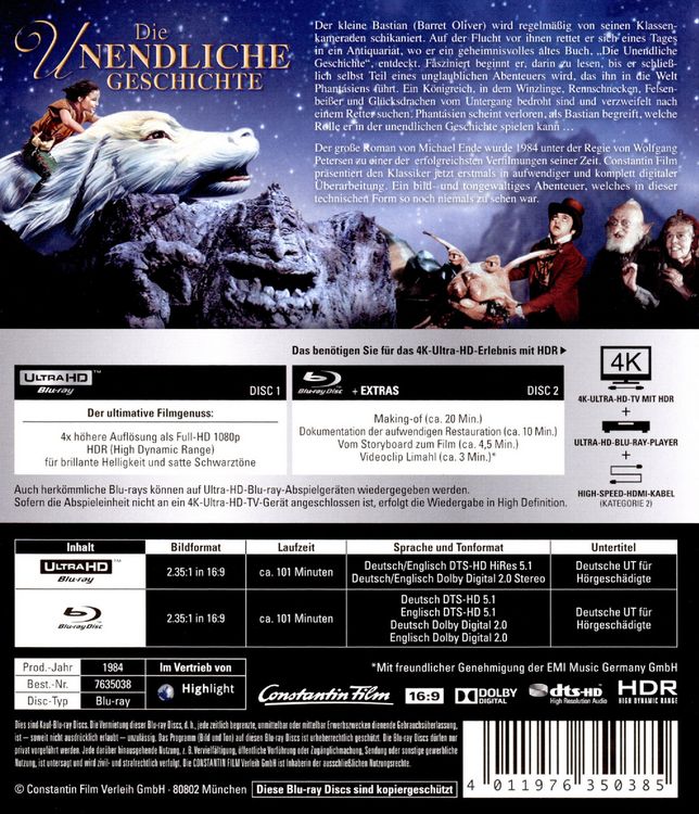 Produktbild: Die Unendliche Geschichte (4K Ultra HD) (+ Blu-ray 2D)