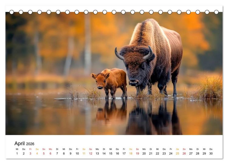 Produktbild: B&uuml;ffel - Ikonen der Wildnis (Tischkalender 2026 DIN A5 quer), CALVENDO Monatskalender