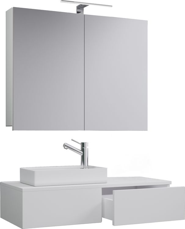 Produktbild: 3-tlg G&auml;ste WC Waschplatz Waschtisch Gudas Schrank