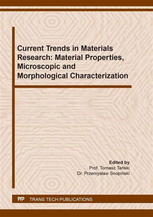Produktbild: Current Trends in Materials Research: Material Properties, Microscopic and Morphological Characterization