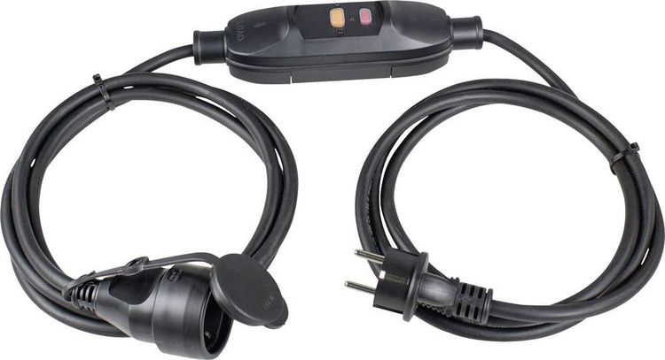Produktbild: AS Schwabe 45222 Personenschutz-Verl&auml;ngerungskabel PRCD 230V Schwarz IP44