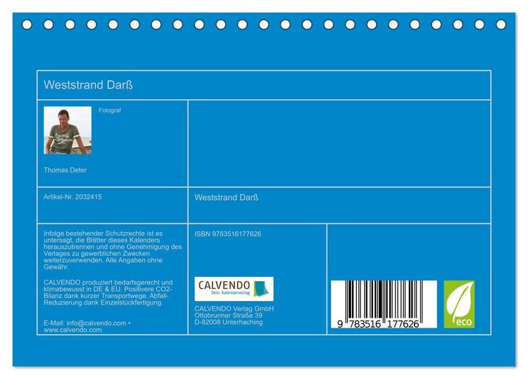 Produktbild: Weststrand Dar&szlig; (Tischkalender 2026 DIN A5 quer), CALVENDO Monatskalender