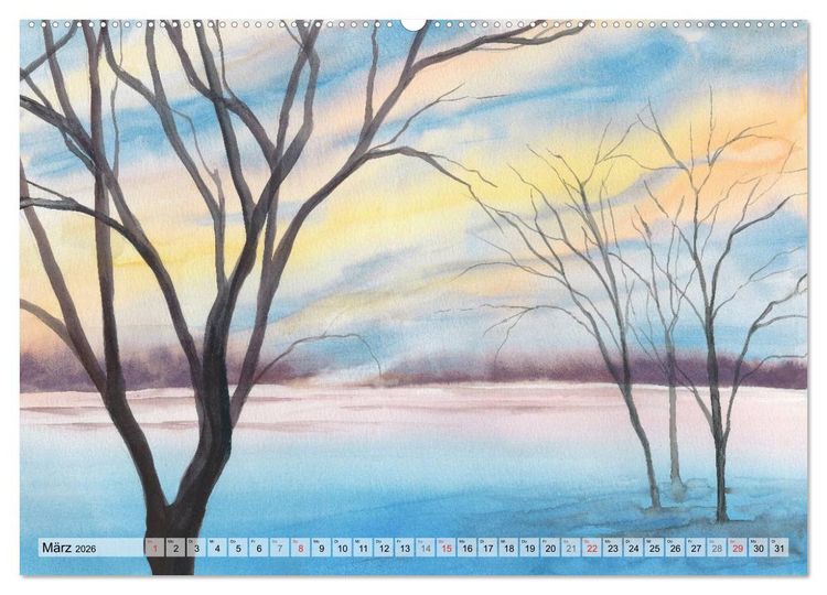 Produktbild: Jahreszeiten Aquarelle (Wandkalender 2026 DIN A2 quer), CALVENDO Monatskalender