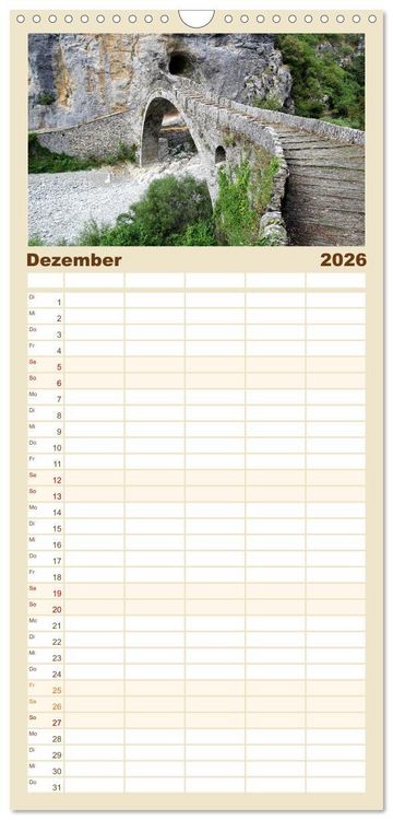 Produktbild: Familienplaner 2026 - Griechenland - Von Epirus bis zu den Inseln mit 5 Spalten (Wandkalender, 21 x 45 cm) CALVENDO