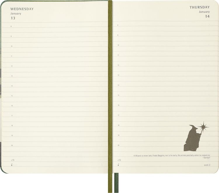Produktbild: Moleskine 12 Monate Der Herr der Ringe Tageskalender 2027, L/A5, 1 Tag = 1 Seite, fester Einband