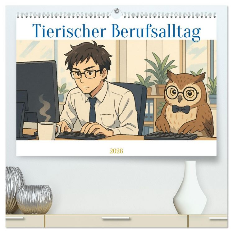 Produktbild: Tierischer Berufsalltag (hochwertiger Premium Wandkalender 2026 DIN A2 quer), Kunstdruck in Hochglanz