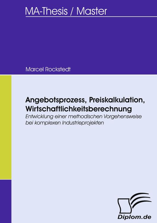 Produktbild: Angebotsprozess, Preiskalkulation, Wirtschaftlichkeitsberechnung