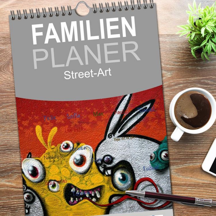 Produktbild: Familienplaner 2026 - Street-Art 2026 mit 5 Spalten (Wandkalender, 21 x 45 cm) CALVENDO