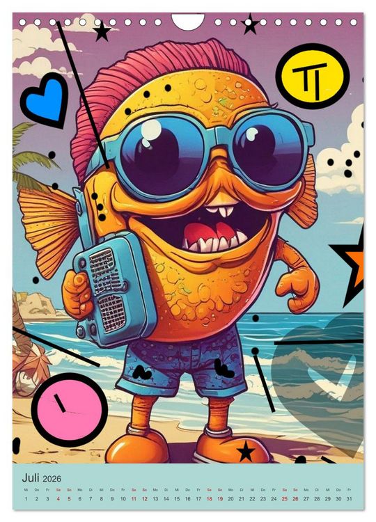 Produktbild: Coole Tiere der Pop Art (Wandkalender 2026 DIN A4 hoch), CALVENDO Monatskalender