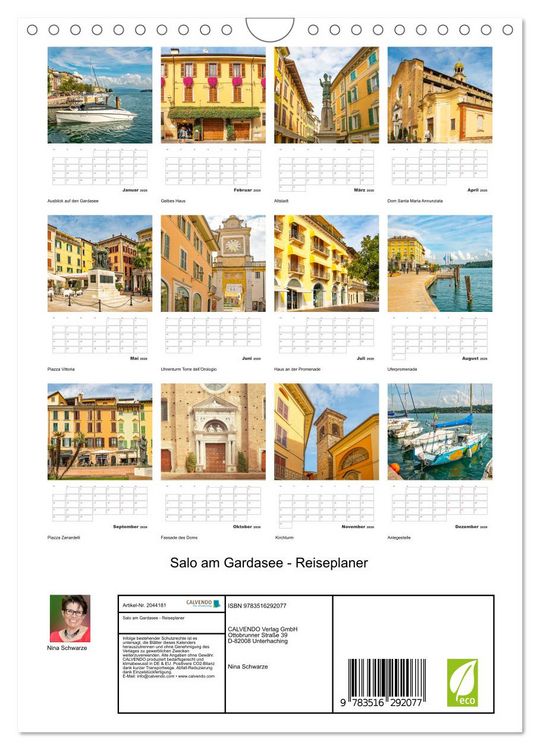 Produktbild: Salo am Gardasee - Reiseplaner (Wandkalender 2026 DIN A4 hoch), CALVENDO Monatskalender