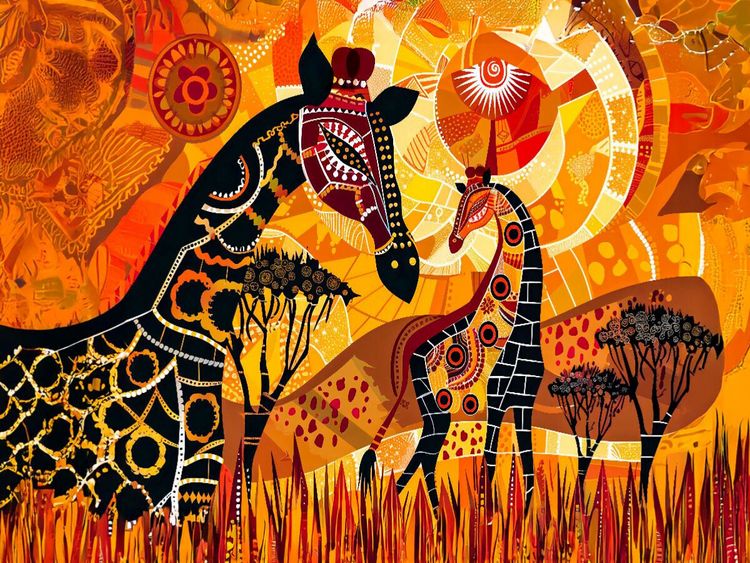 Produktbild: CALVENDO Puzzle Zwei Giraffen mit Blick zur Sonne | 1000 Teile Lege-Gr&ouml;&szlig;e 64x48cm Foto-Puzzle f&uuml;r gl&uuml;ckliche Stunden
