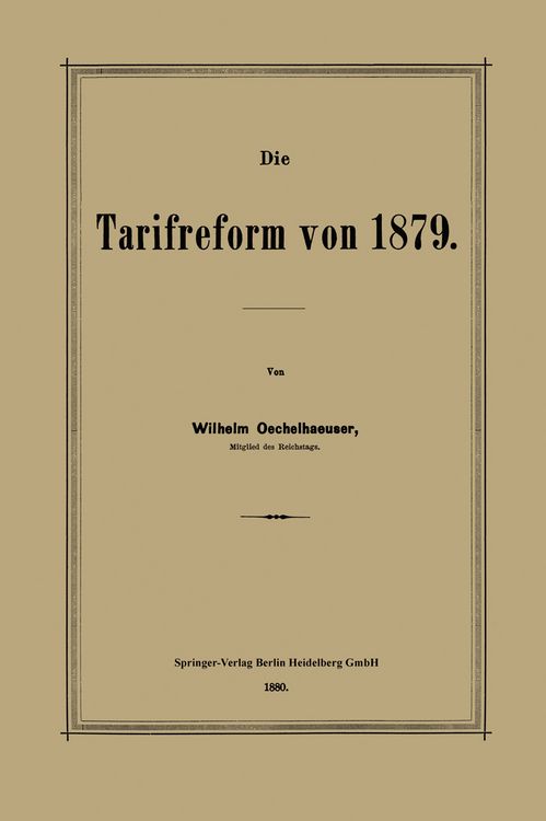 Produktbild: Die Tarifreform von 1879
