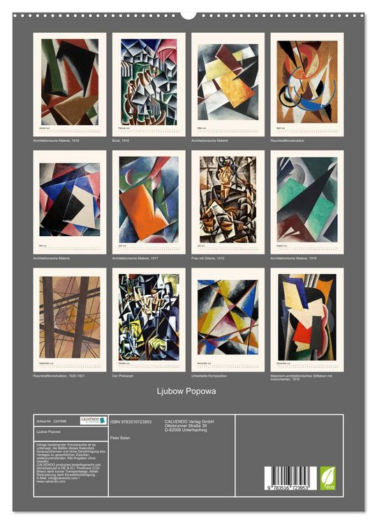 Produktbild: Ljubow Popowa (hochwertiger Premium Wandkalender 2026 DIN A2 hoch), Kunstdruck in Hochglanz