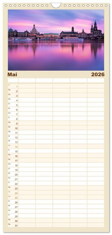Produktbild: Familienplaner 2026 - Barockstadt Dresden mit 5 Spalten (Wandkalender, 21 x 45 cm) CALVENDO