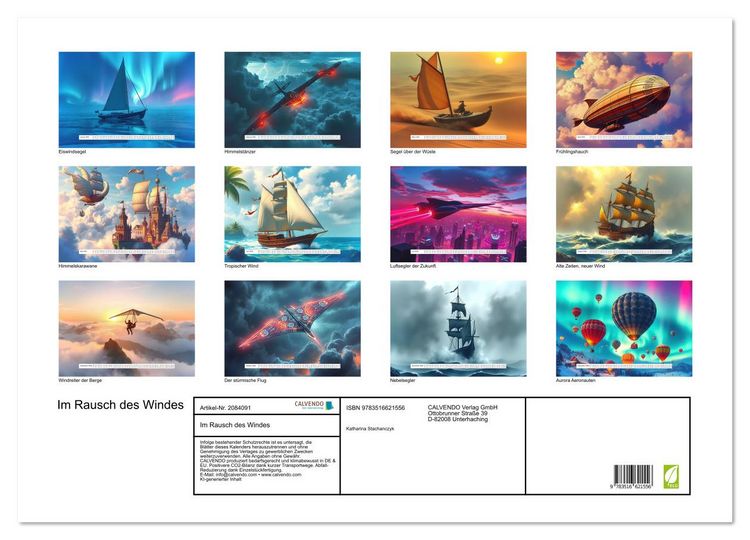Produktbild: Im Rausch des Windes (Wandkalender 2026 DIN A2 quer), CALVENDO Monatskalender