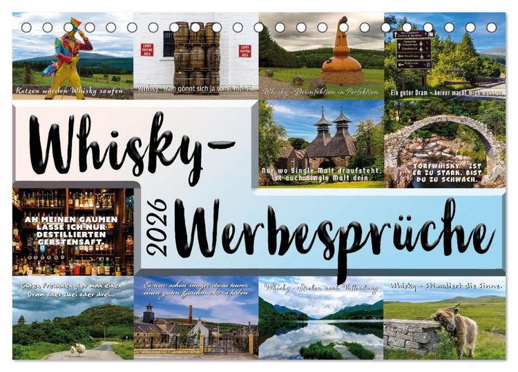 Produktbild: Whisky-Werbespr&uuml;che (Tischkalender 2026 DIN A5 quer), CALVENDO Monatskalender