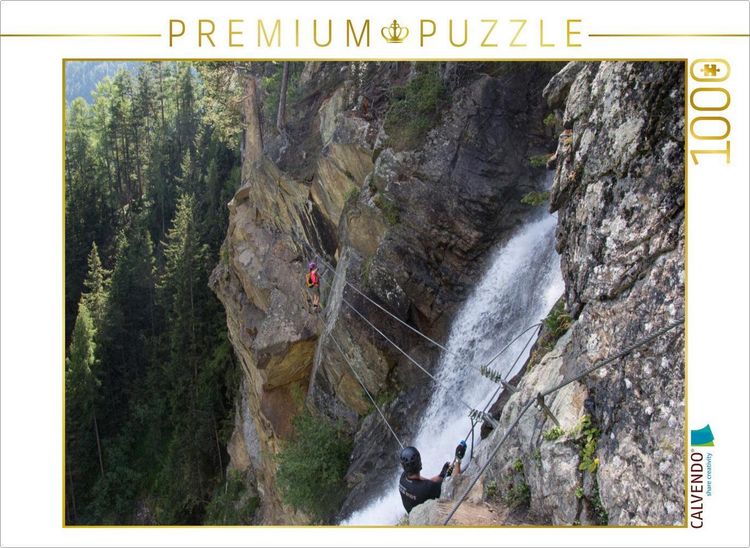 Produktbild: CALVENDO Puzzle AT-&Ouml;tztal, Klettersteig Lehner Wasserfall | 1000 Teile Lege-Gr&ouml;&szlig;e 64x48cm Foto-Puzzle f&uuml;r gl&uuml;ckliche Stunden