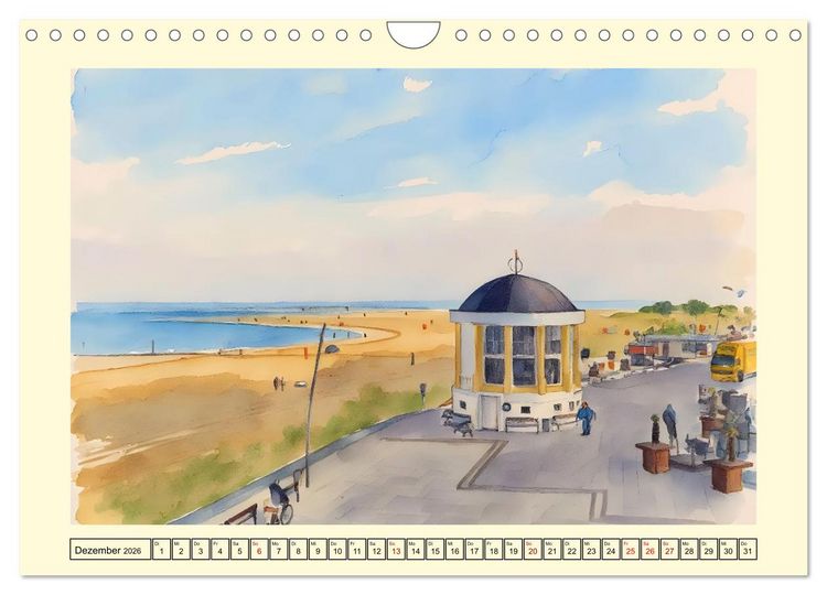 Produktbild: BORKUM Perle der Nordsee (Wandkalender 2026 DIN A4 quer), CALVENDO Monatskalender