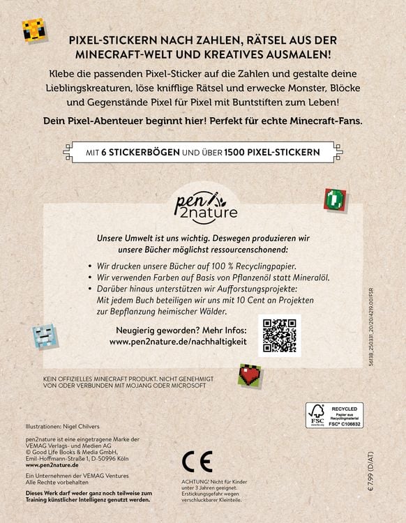 Produktbild: Pixel-Sticker f&uuml;r Minecrafter