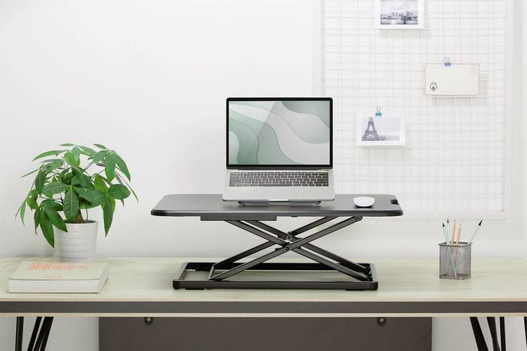 Produktbild: Digitus DA-90445 Sitz-Steh-Schreibtischaufsatz H&ouml;hen-Bereich: 45 bis 405mm Schwarz