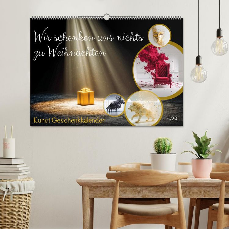 Produktbild: Wir schenken uns nichts zu Weihnachten - Kunst Geschenkkalender (Wandkalender 2026 DIN A2 quer), CALVENDO Monatskalender
