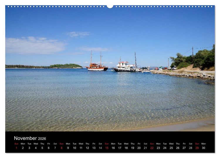 Produktbild: Chalkidiki: Kassandra, Sithonia, Athos (High Quality Premium Wall Calendar 2026 DIN A2 landscape),CALVENDO 12 Month Wall Calendar