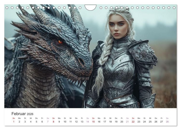 Produktbild: Von Elfen, Drachen und Zauberern - Ein Blick in fantastische Welten (Wandkalender 2026 DIN A4 quer), CALVENDO Monatskalender