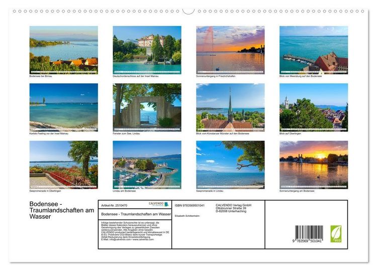 Produktbild: Bodensee - Traumlandschaften am Wasser (hochwertiger Premium Wandkalender 2027 DIN A2 quer), Kunstdruck in Hochglanz