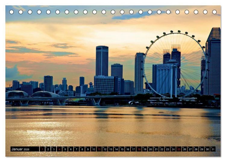 Produktbild: Singapur - Einzigartige Skylines (Tischkalender 2026 DIN A5 quer), CALVENDO Monatskalender