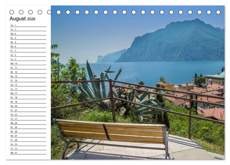 Produktbild: WUNDERBARER GARDASEE Riva del Garda und Torbole (Tischkalender 2026 DIN A5 quer), CALVENDO Monatskalender