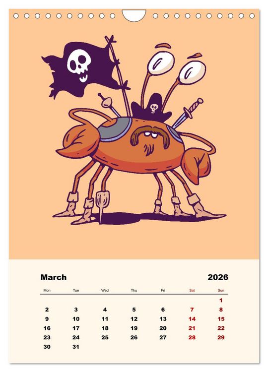 Produktbild: The Funny Pirates (Wall Calendar 2026 DIN A4 portrait), CALVENDO 12 Month Wall Calendar