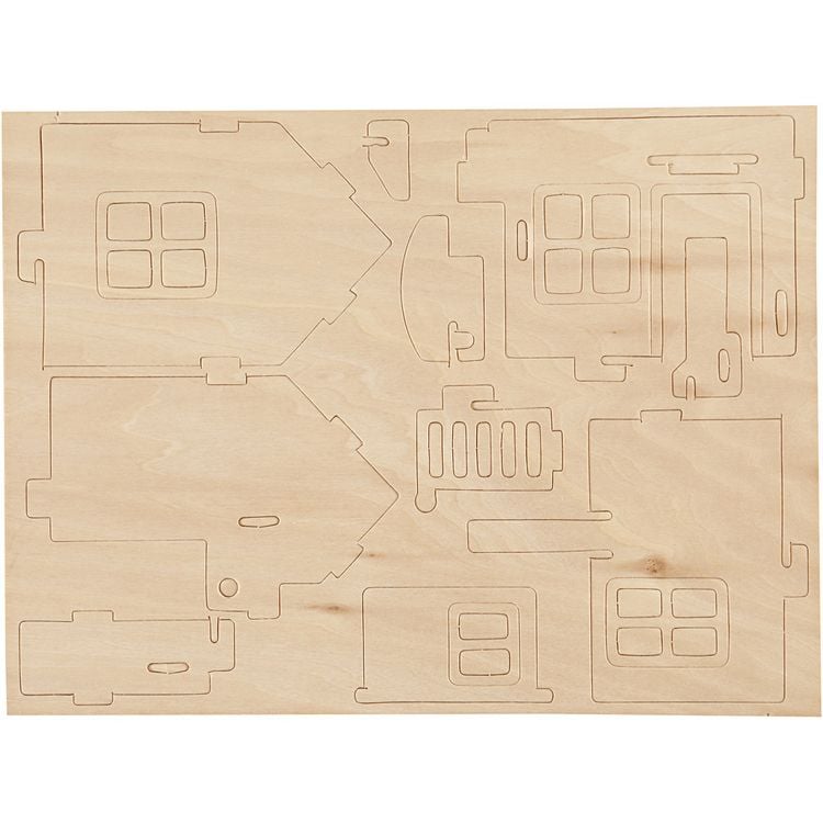 Produktbild: Creativ Company 3D-Figuren zum Zusammensetzen, Haus mit Terrasse, Gr&ouml;&szlig;e 19x17,5x15, 1 Stk