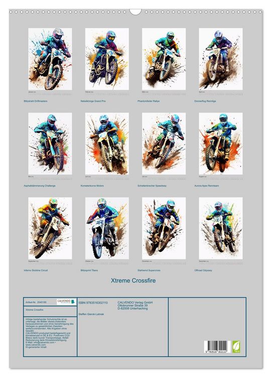 Produktbild: Xtreme Crossfire (Wandkalender 2026 DIN A2 hoch), CALVENDO Monatskalender
