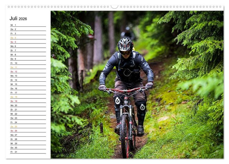 Produktbild: Mountainbike Freeride Momente (hochwertiger Premium Wandkalender 2026 DIN A2 quer), Kunstdruck in Hochglanz