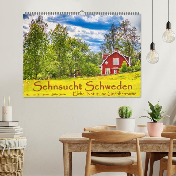 Produktbild: Sehnsucht Schweden - Elche, Natur und Urlaubstr&auml;ume (Wandkalender 2026 DIN A2 quer), CALVENDO Monatskalender