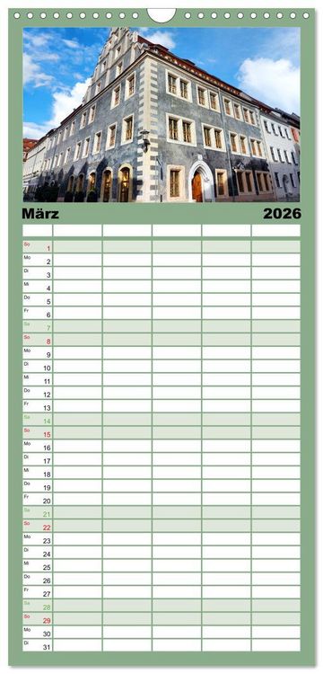 Produktbild: Familienplaner 2026 - Pirna - Tor zur S&auml;chsischen Schweiz mit 5 Spalten (Wandkalender, 21 x 45 cm) CALVENDO