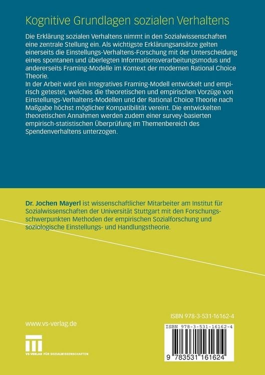 Produktbild: Kognitive Grundlagen sozialen Verhaltens