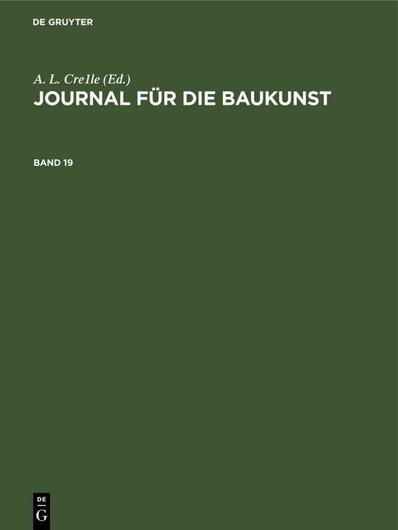 Produktbild: Journal f&uuml;r die Baukunst. Band 19
