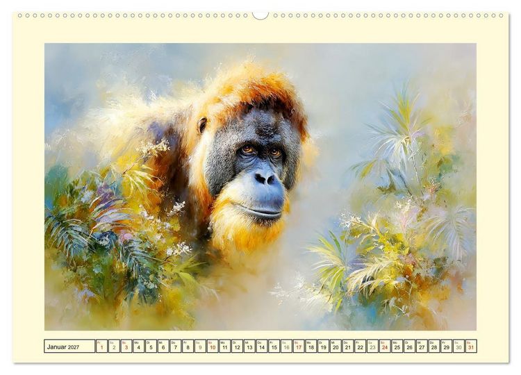 Produktbild: Orang-Utans. Verspielt und voller Lebensfreude (hochwertiger Premium Wandkalender 2027 DIN A2 quer), Kunstdruck in Hochglanz