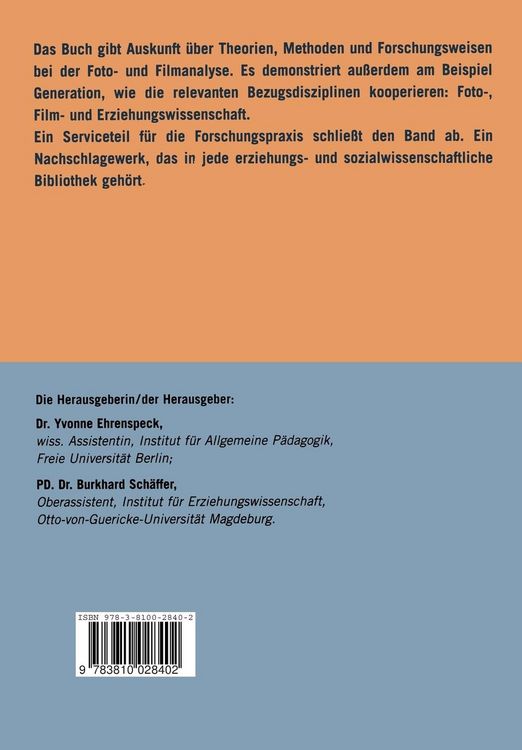 Produktbild: Film- und Fotoanalyse in der Erziehungswissenschaft