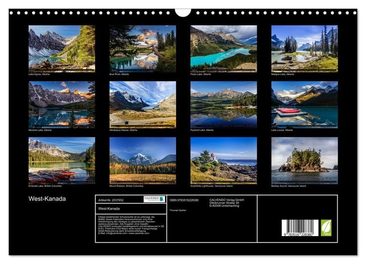 Produktbild: West-Kanada (Wandkalender 2026 DIN A3 quer), CALVENDO Monatskalender